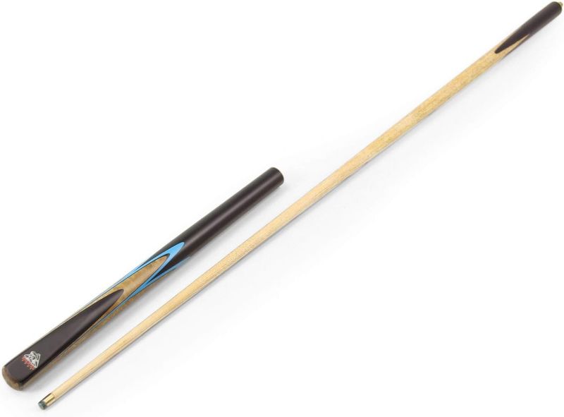 Spartan Fury Vanquish 57 Inch Ash 3/4 Jointed Snooker Cue with 9mm Tip in Blue