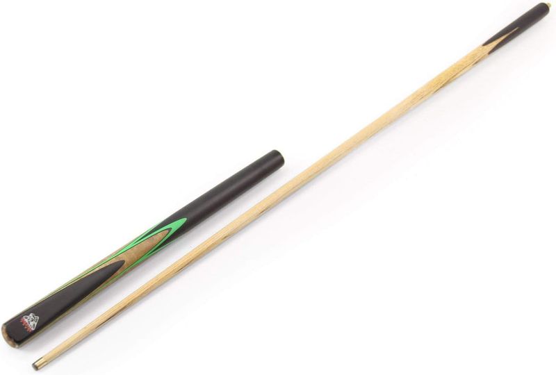 Spartan Fury Vanquish 57 Inch Ash 3/4 Jointed Snooker Cue with 9mm Tip in Green