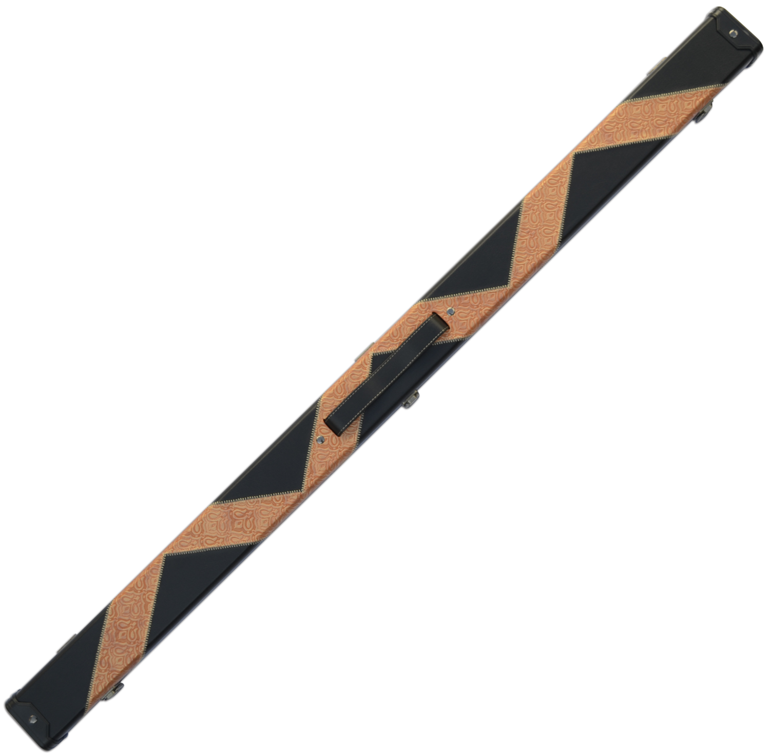 Unique Handmade 3/4 Black Pattern Tournament Style Snooker Cue Case With 2 Compartments