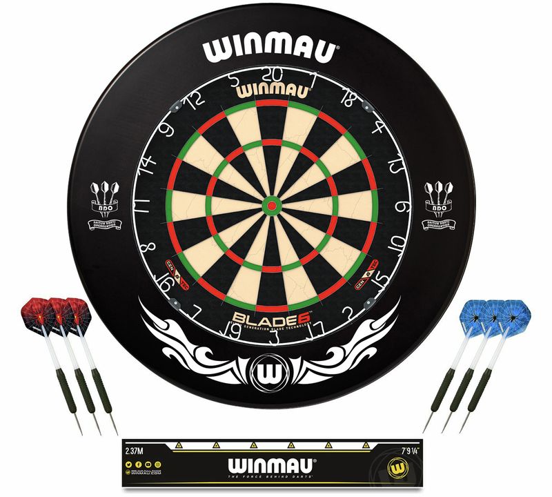 Winmau Blade 6 Dartboard and Xtreme Surround Set with Darts and Oche