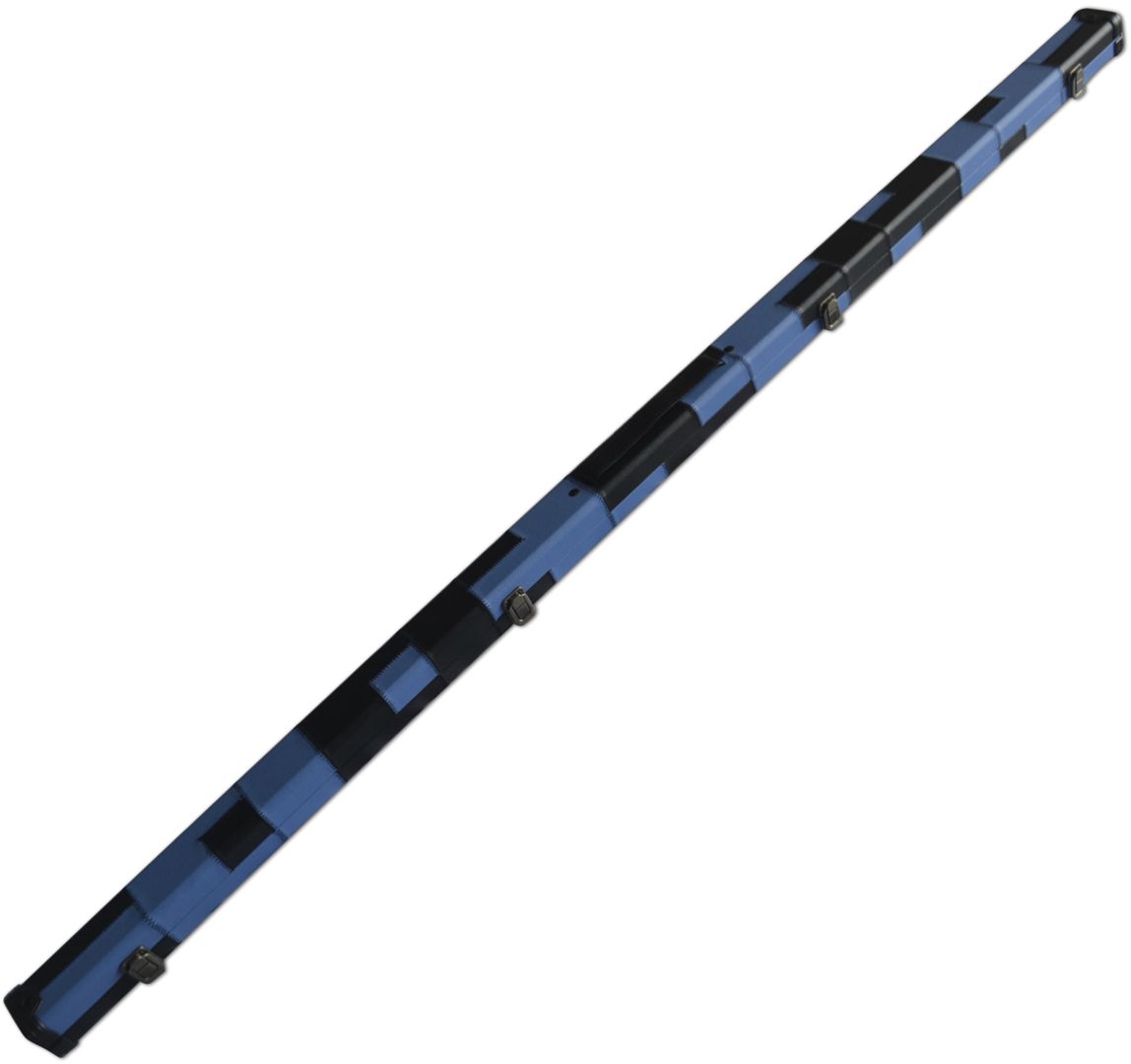 Handmade 1 Piece Slimline Blue/Black Patchwork Snooker Cue Case With Single Slot
