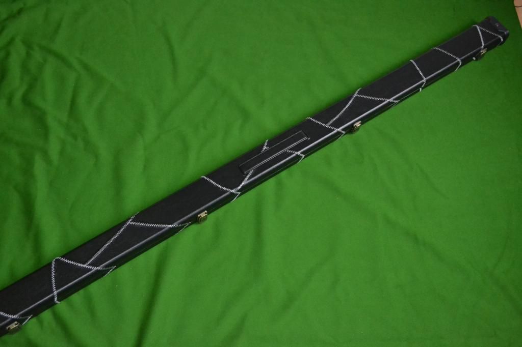 1 Piece Deluxe Design Snooker Cue Case - Space for 2 Cues - Black/Blue