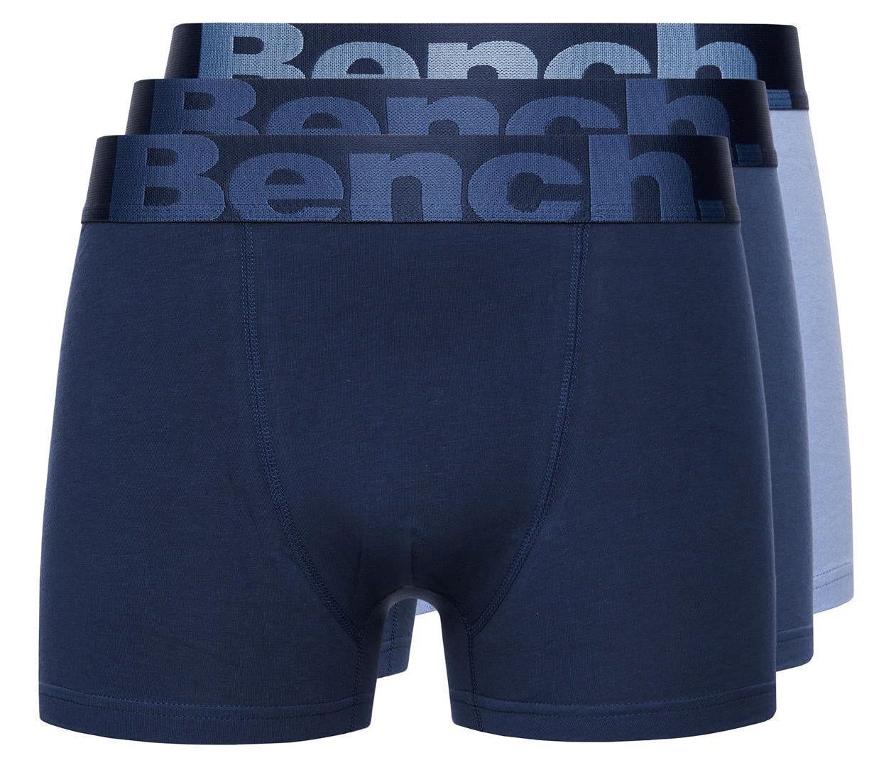 Bench 3 Pack Valdev Mens Designer Boxer Shorts / Trunks In Blue Mix