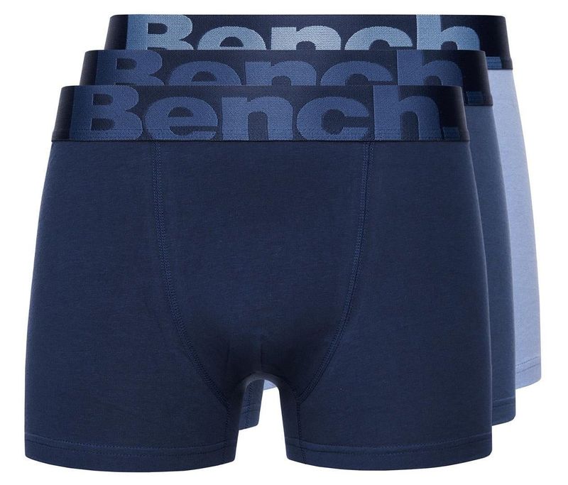 Bench 3 Pack Valdev Mens Designer Boxer Shorts / Trunks In Blue Mix