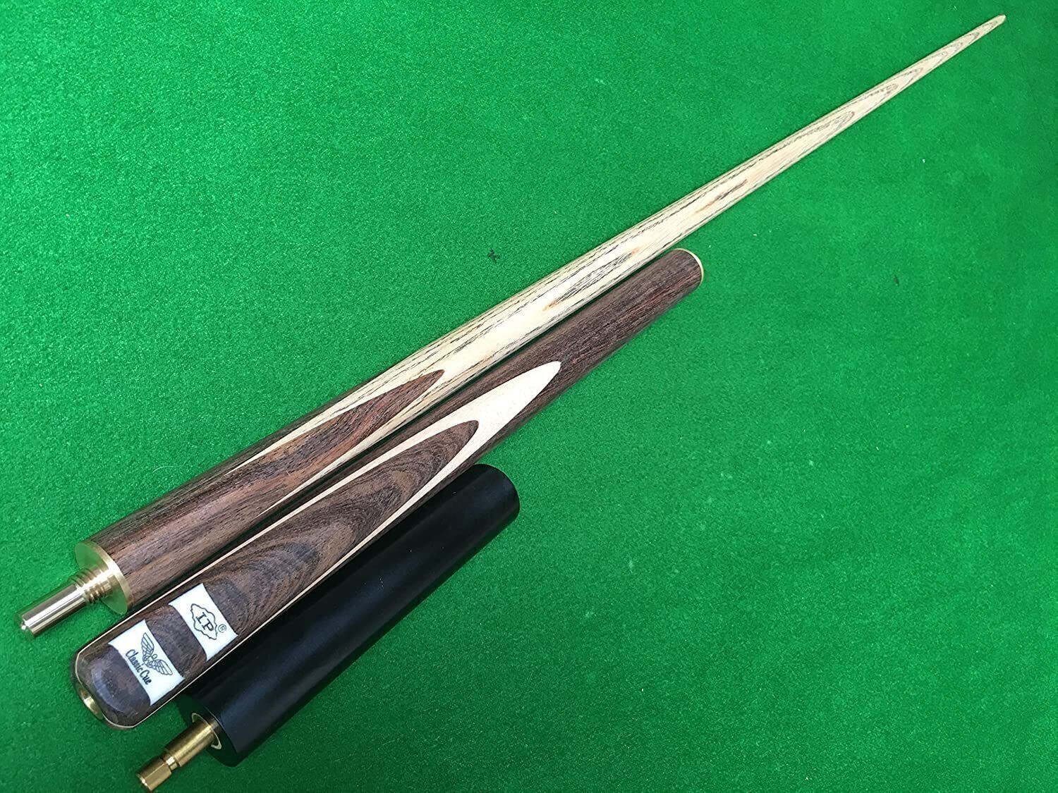 57 Inch Classic Handmade Ash 3/4 Snooker Cue with Cream Veneers + 9.5mm tip