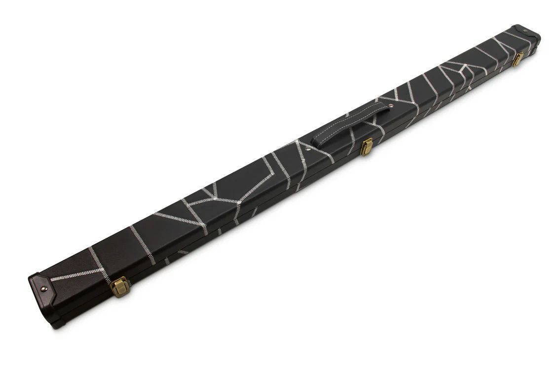 Deluxe 3/4 Snooker cue case with Plastic Ends in Black Stitch - 2 Slots