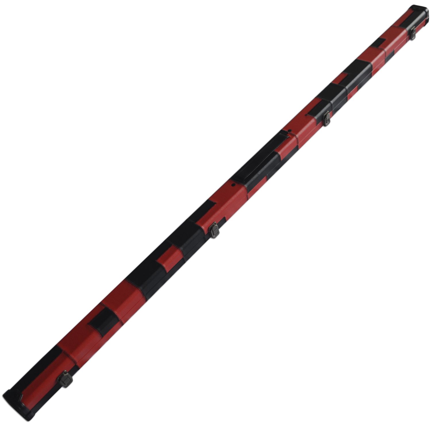 Handmade 1 Piece Slimline Red/Black Patchwork Snooker Cue Case With Single Slot