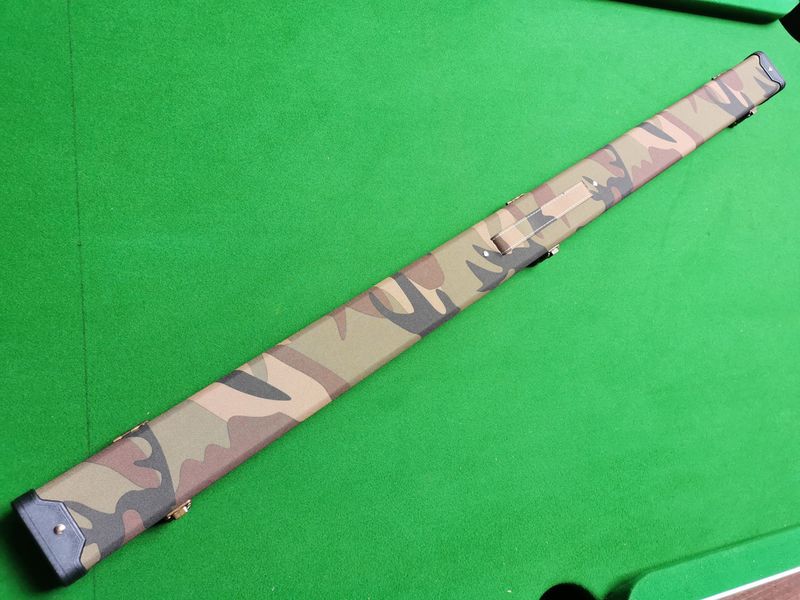 Handmade Hard 3/4 Snooker Cue Case in Green Camo