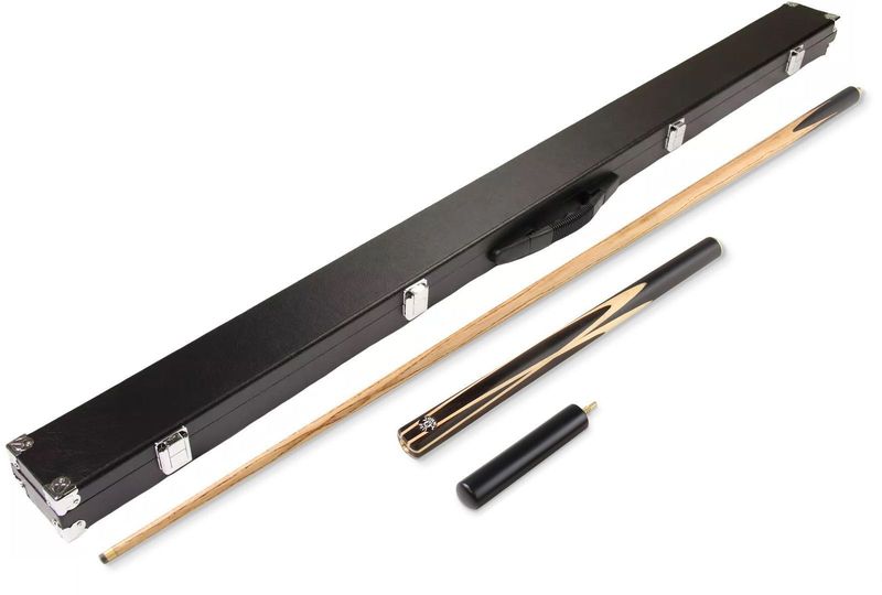 Jonny 8 Ball 3/4 Ebonised 4 Point Butt Snooker Pool Cue Set with Real Splices - 9mm tip + Mini Butt + Hard Black Case