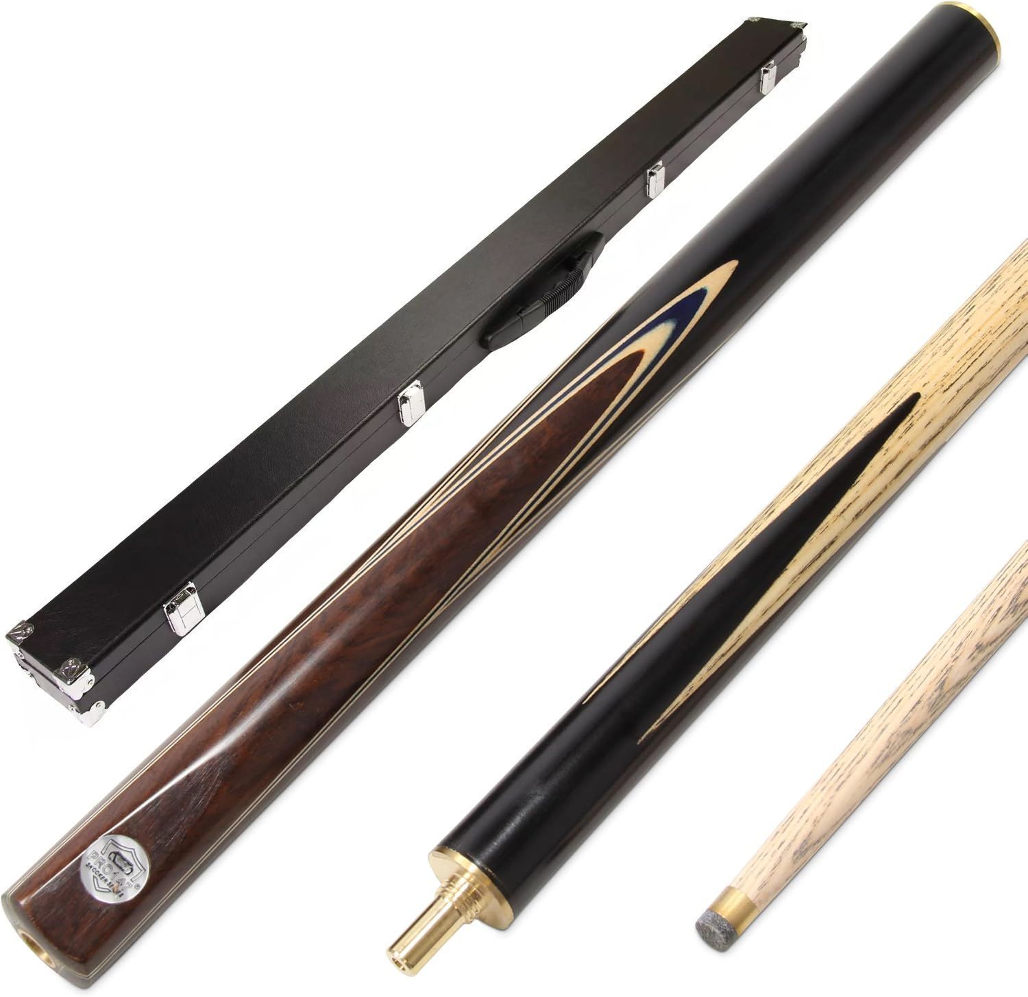 PRO147 VISTA BLUE 57 Inch 3/4 Snooker Pool Cue Set with 9.5mm tip and Mini Butt Extension + Hard Deluxe Case