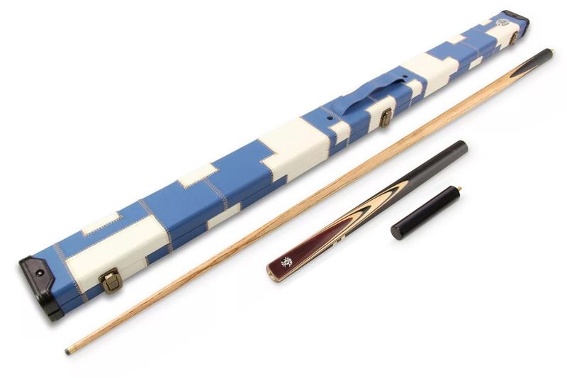Redwood 3/4 Ebonised 4 Point Butt Snooker Pool Cue Set with 9mm tip + Mini Butt + White and Blue Case