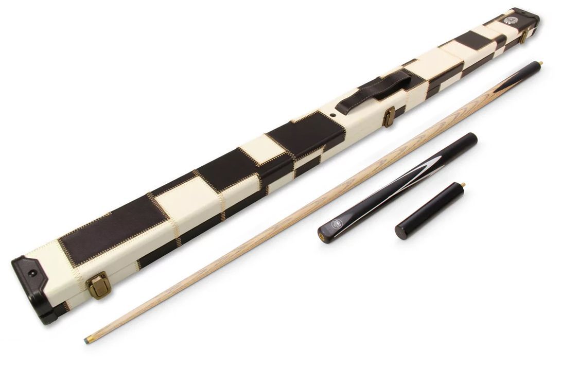 Striker 3/4 Jointed Snooker Pool Cue Set + Deluxe Black Patch Case with 2 Slots