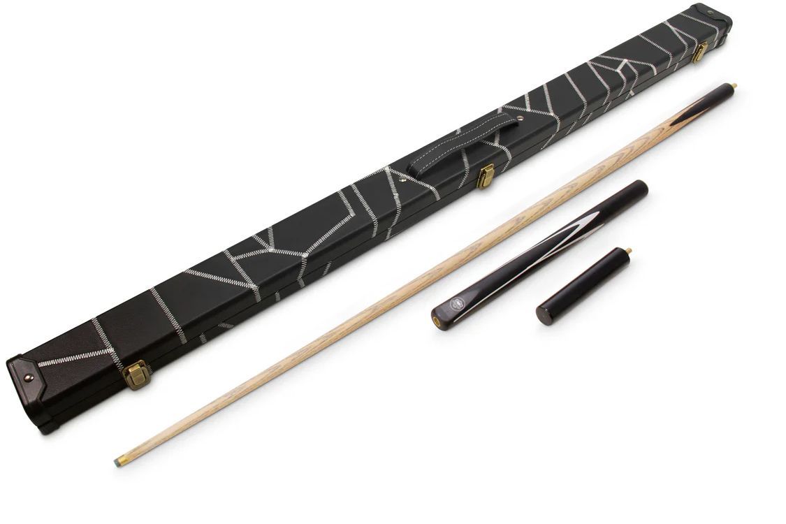 Striker 3/4 Jointed Snooker Pool Cue Set + Deluxe Black Stitch Case with 2 Slots
