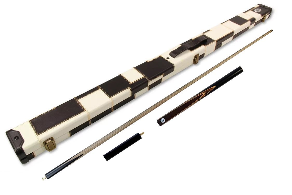 Tiger 3/4 Jointed Snooker Pool Cue Set + Deluxe Black and White Patch Case