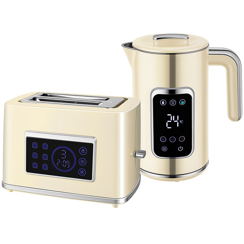 Kettle and Toaster Set 1.7L with Rapid Boil 3000W in Cream Kettle and Toaster Set 1.7L with Rapid Boil 3000W in Cream