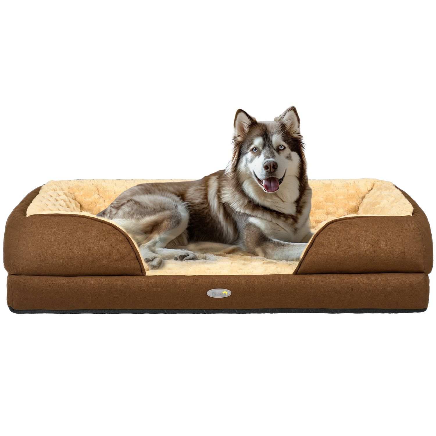 Luxury Calming Dog Bed for Large Dogs 120L x 80W x 22Hcm in Brown
