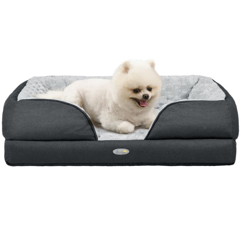Luxury Calming Dog Bed for Small Dogs 70L x 50W x 18Hcm in Charcoal Grey Luxury Calming Dog Bed for Small Dogs 70L x 50W x 18Hcm in Charcoal Grey