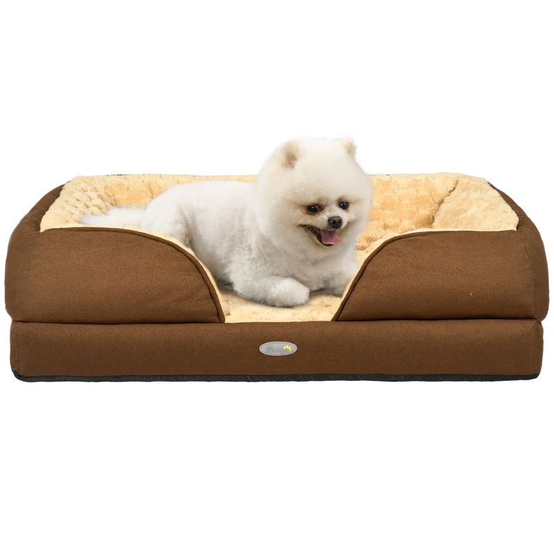 Luxury Calming Dog Bed for Small Dogs 70L x 50W x 18Hcm in Brown Luxury Calming Dog Bed for Small Dogs 70L x 50W x 18Hcm in Brown
