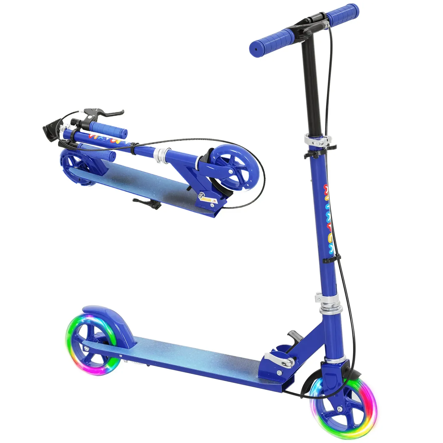 Scooter for Kids Aged 3-8 Years with Light Up Wheels in Blue