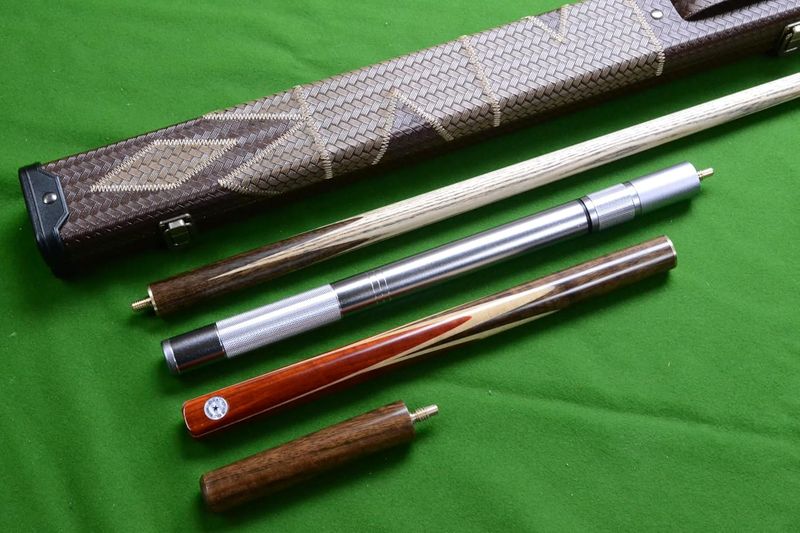 Handmade Ash Snooker Cue 3/4 Jointed Full Set With Case And Extensions