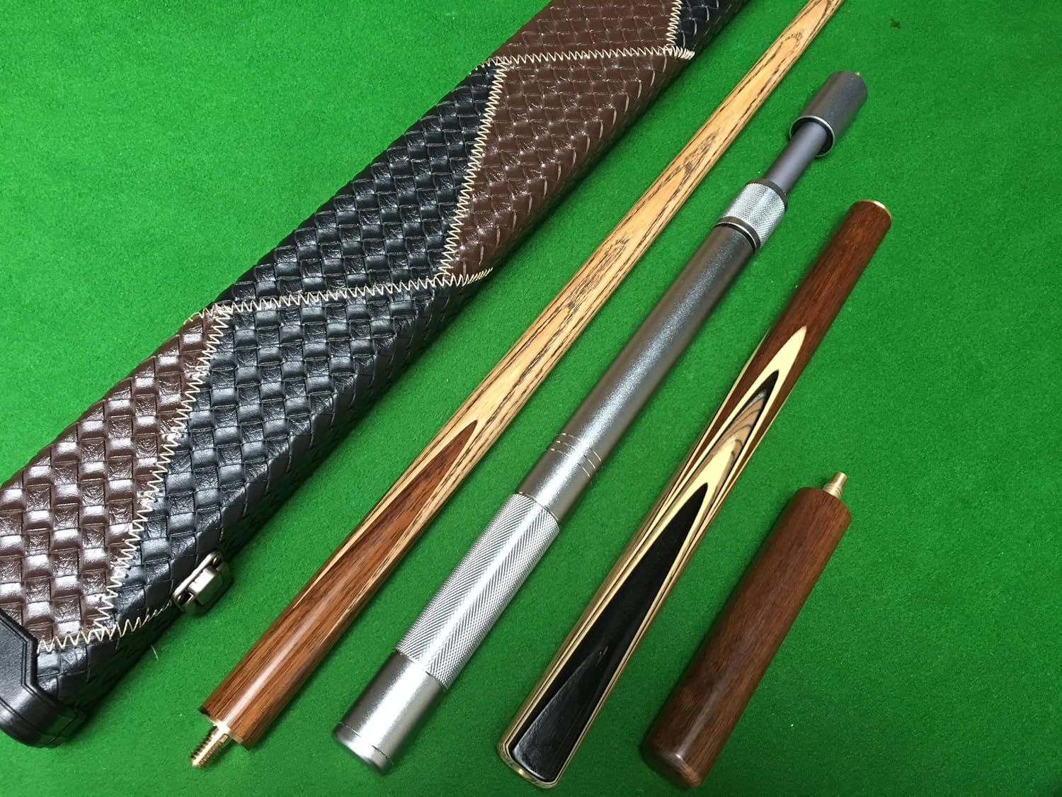 Handcrafted 3/4 Jointed Ash Snooker Cue Full Set With Case And Extensions