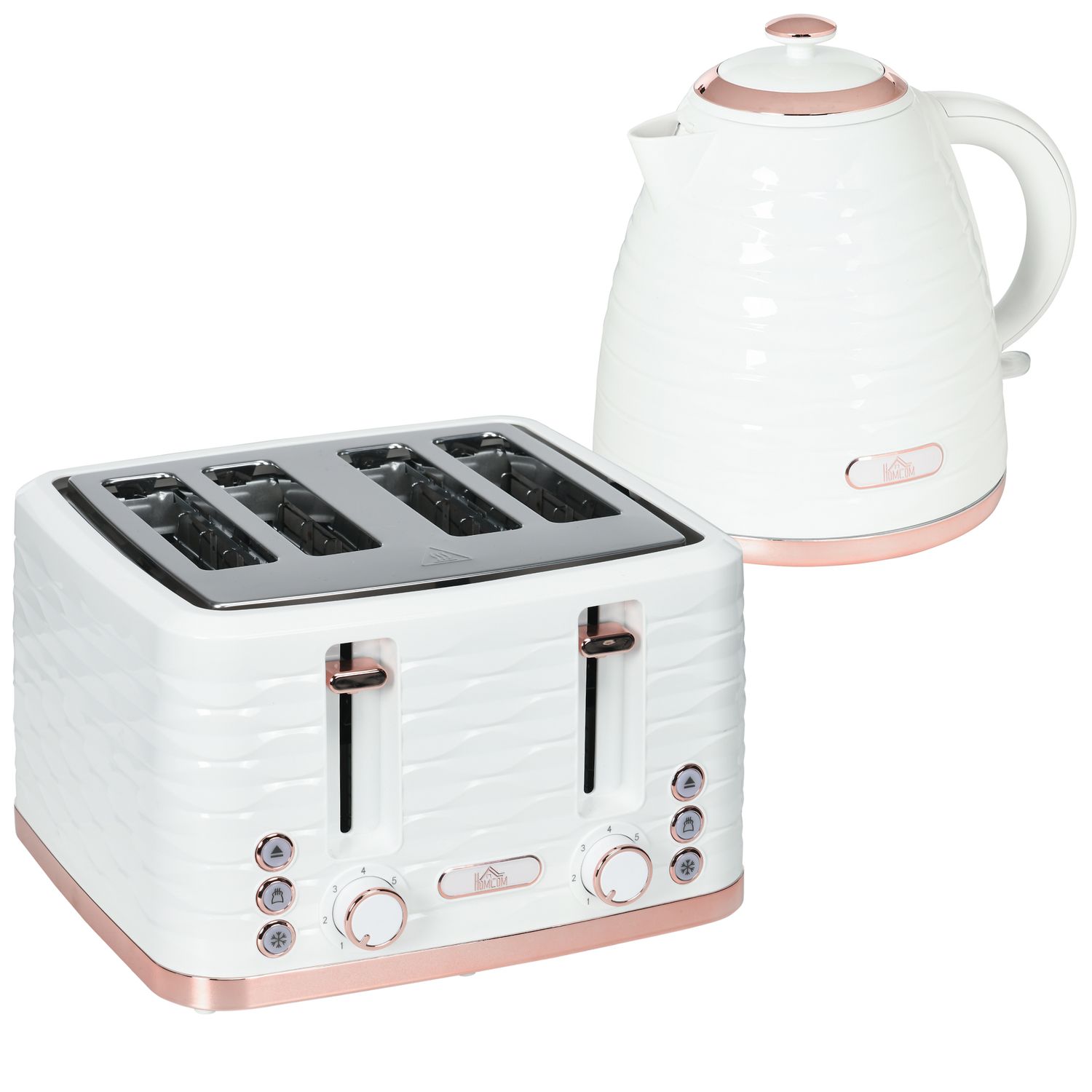 1.7 Litre Kettle and Toaster Set  3000W with Rapid Boil in Cream White