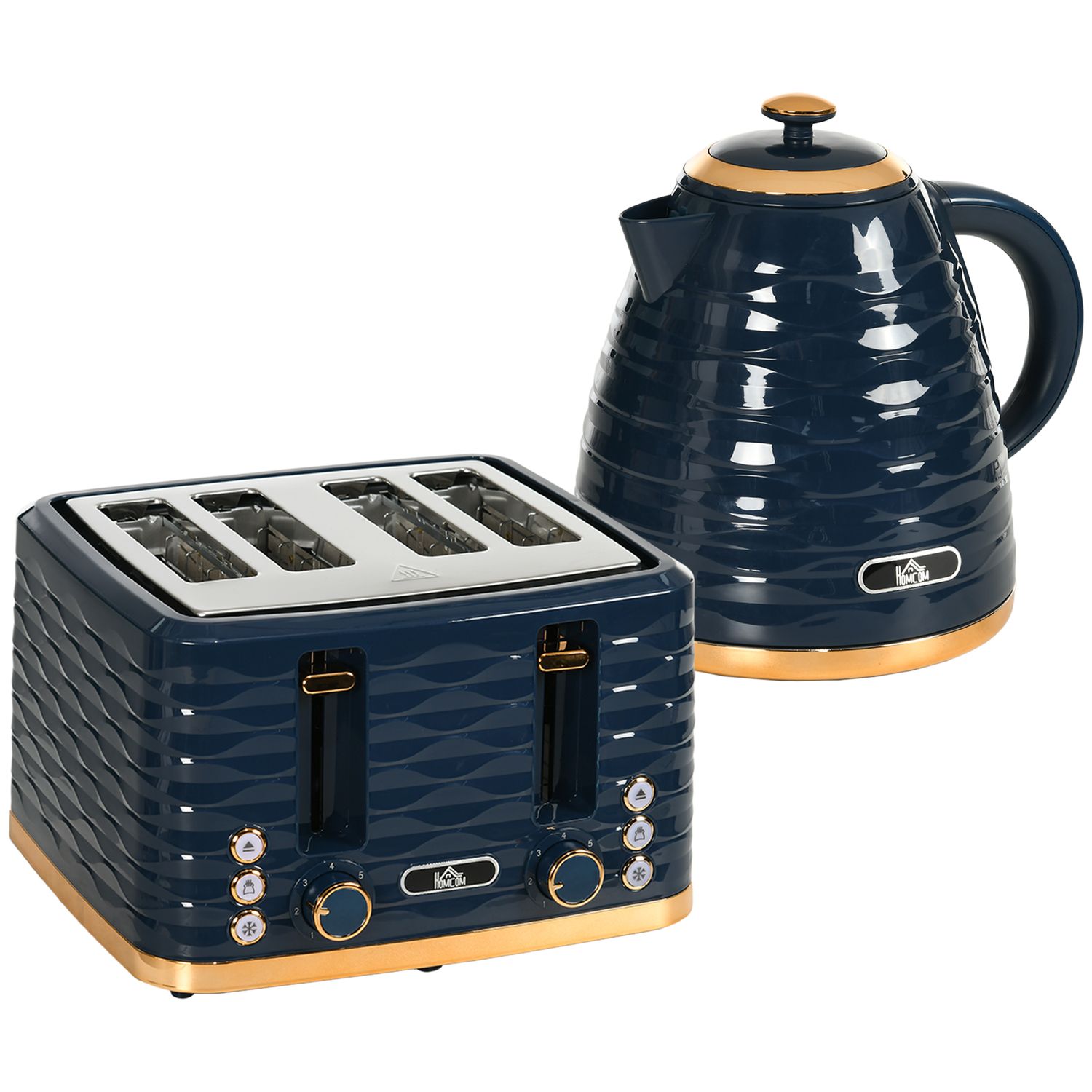 1.7 Litre Kettle and Toaster Set  3000W with Rapid Boil in Blue