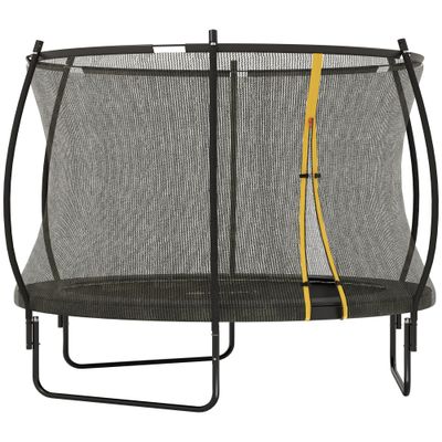 8ft Outdoor Trampoline with Enclosure Net and Spring Cover in Black