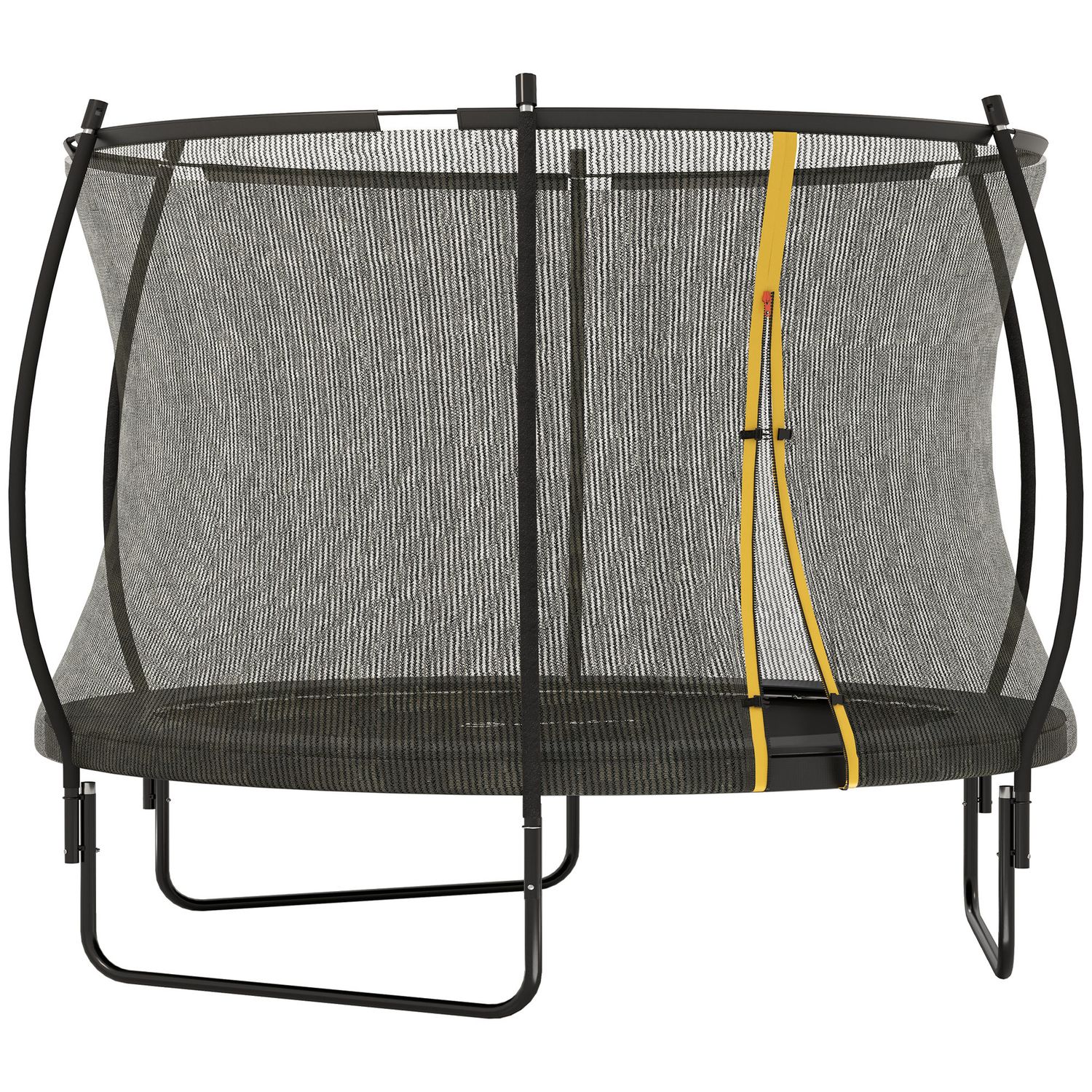 10ft Outdoor Trampoline with Enclosure Net and Spring Cover in Black