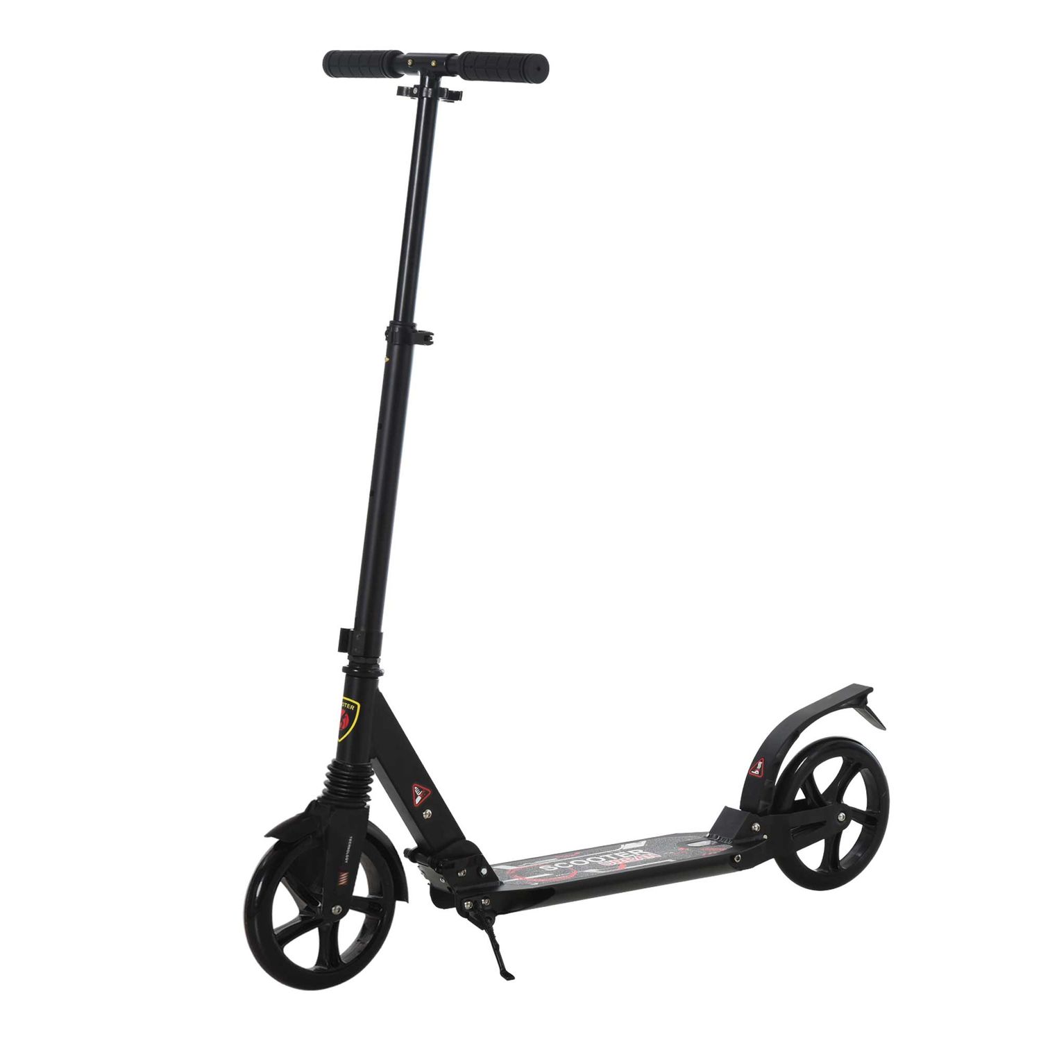Foldable Kick Scooter with Big Wheels for 14+ Teens Adult in Black