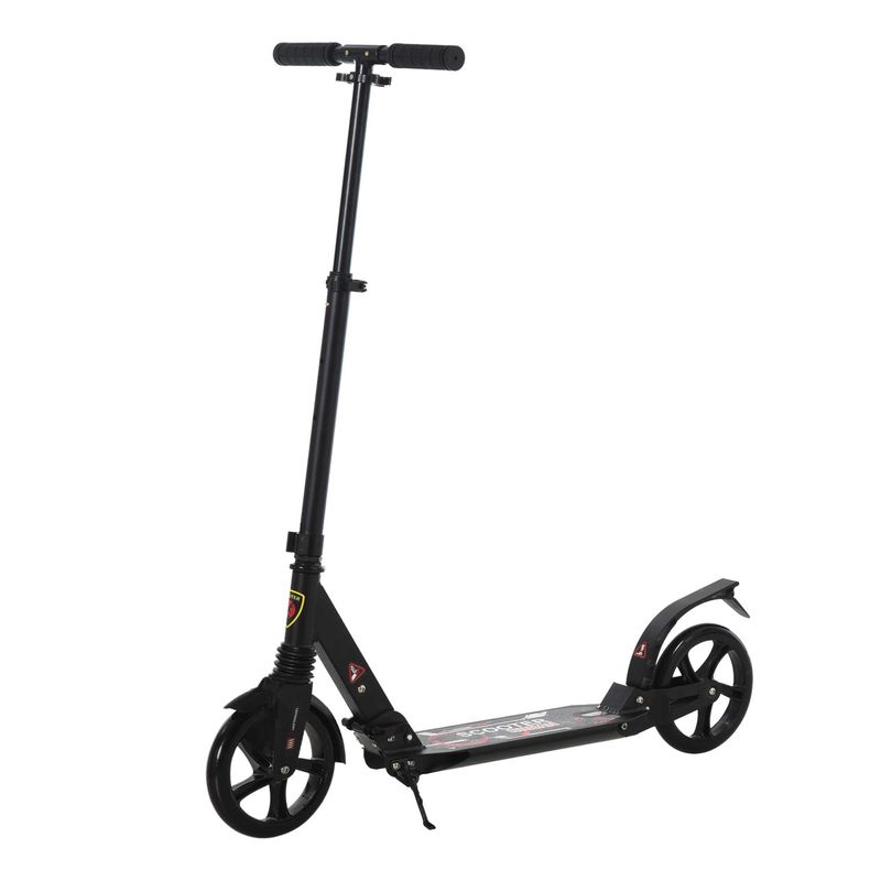 Foldable Kick Scooter with Big Wheels for 14+ Teens Adult in Black