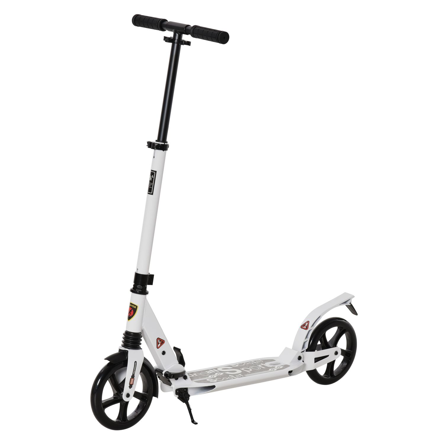 Foldable Kick Scooter with Big Wheels for 14+ Teens Adult in White