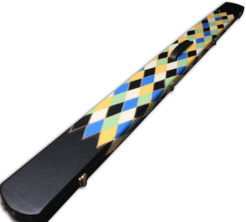 Deluxe Wide 1 Piece Multi Patchwork Snooker Tournament Style Case With 3 Compartments Deluxe Wide 1 Piece Multi Patchwork Snooker Tournament Style Case With 3 Compartments