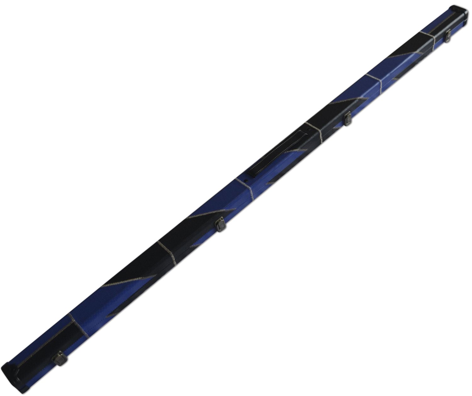 Handmade 1 Piece Slimline Blue/Black Patchwork Snooker Cue Case With Single Slot Handmade 1 Piece Slimline Blue/Black Patchwork Snooker Cue Case With Single Slot
