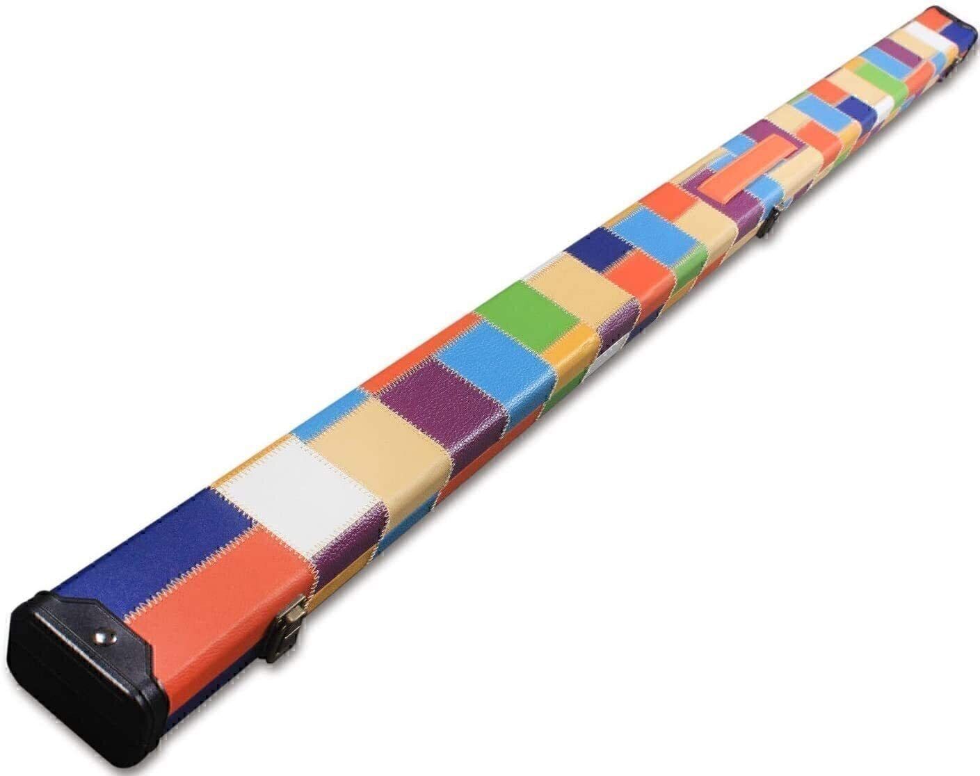 Unique Handmade 3/4 Multi Coloured Tournament Style Snooker Cue Case With 2 Compartments Unique Handmade 3/4 Multi Coloured Tournament Style Snooker Cue Case With 2 Compartments