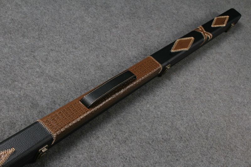 1 Piece Slimline Snooker Cue Case for a Single Cue in Black and Brown 1 Piece Slimline Snooker Cue Case for a Single Cue in Black and Brown