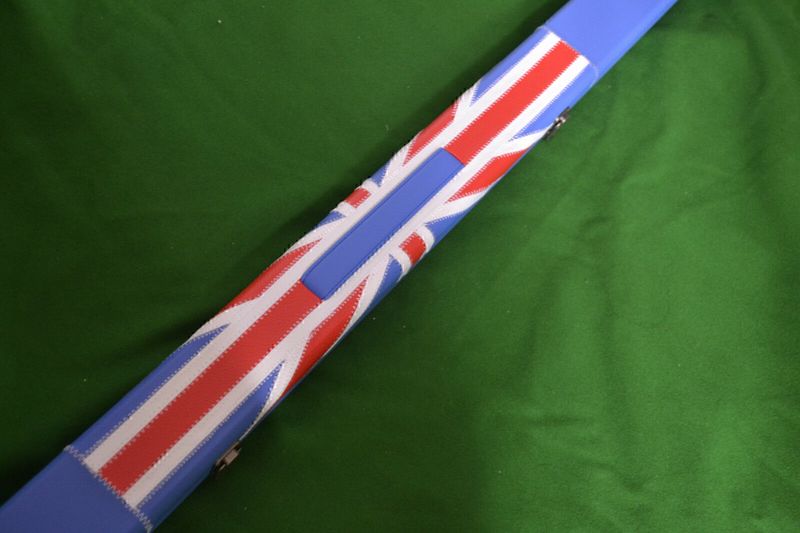 Quality Hand Crafted 1 piece UNION JACK FLAG Hard Snooker Cue Case - Holds 2 Cues Quality Hand Crafted 1 piece UNION JACK FLAG Hard Snooker Cue Case - Holds 2 Cues