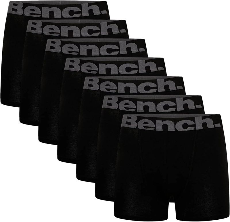 Bench 7 Pack Suttonia Mens Designer Boxer Shorts / Trunks in Black Bench 7 Pack Suttonia Mens Designer Boxer Shorts / Trunks in Black
