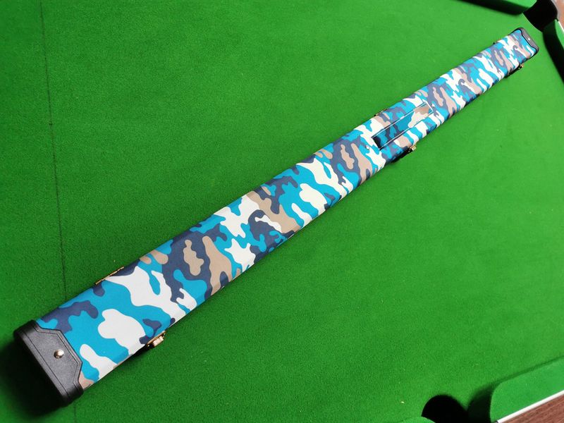 Handmade Hard 3/4 Snooker Cue Case in Blue Camo Handmade Hard 3/4 Snooker Cue Case in Blue Camo
