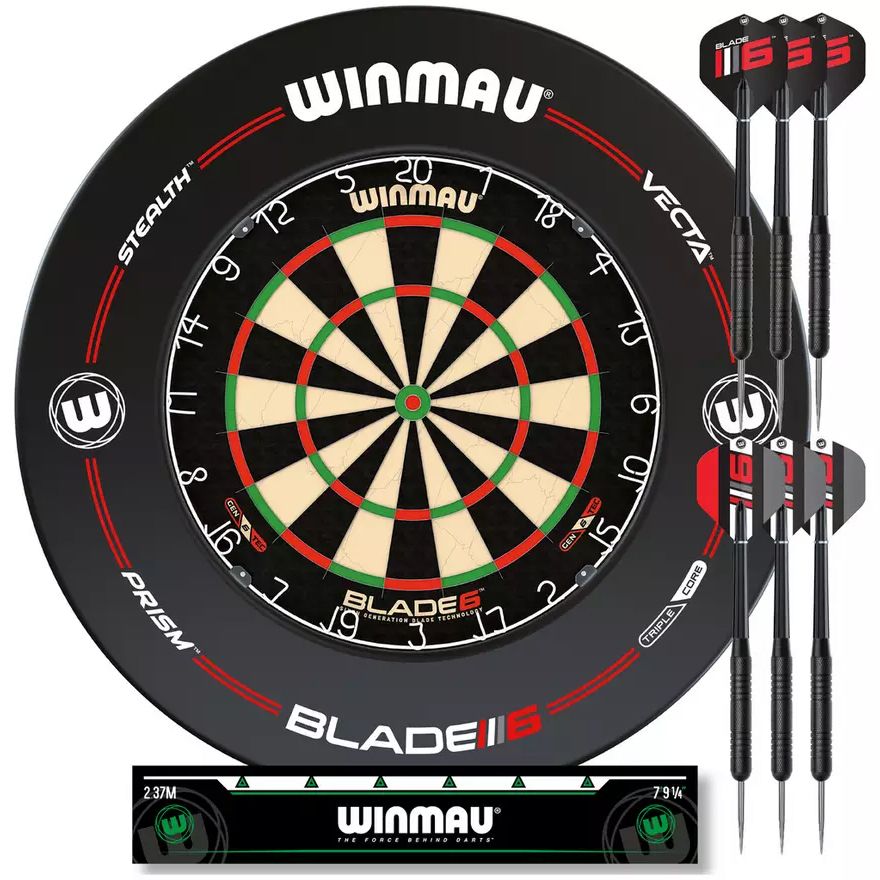 Winmau Blade 6 Professional Dartboard Surround Set with Darts and Oche Winmau Blade 6 Professional Dartboard Surround Set with Darts and Oche