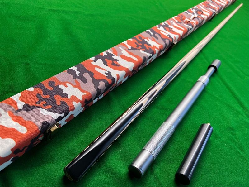 1 Piece Handmade Ash Shaft Black Ebony Snooker Pool Cue Set With Deluxe Case and Telescopic Extensions