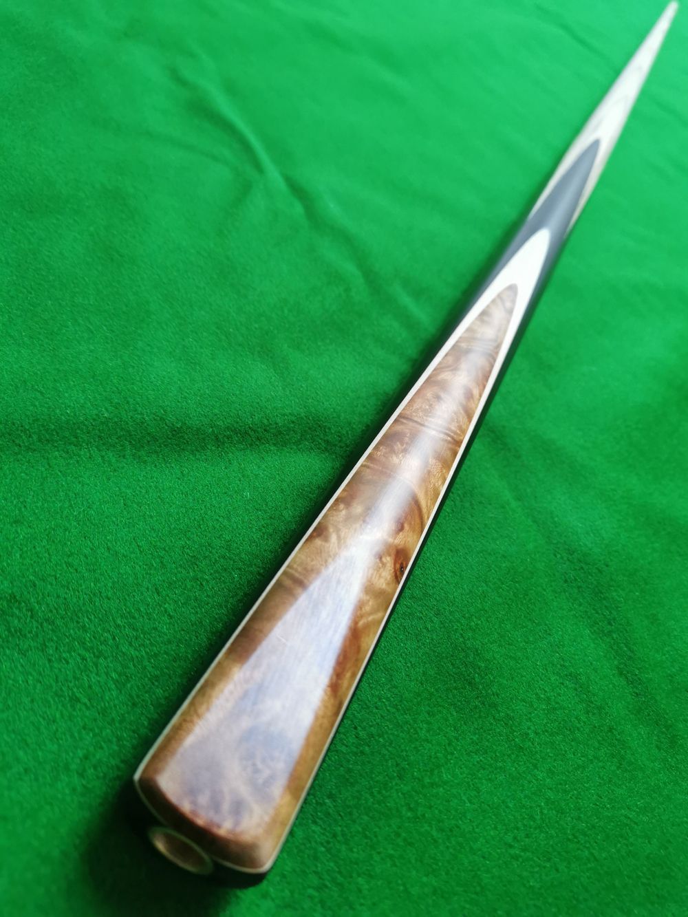 1 Piece Handmade Ash Shaft Black Ebony Snooker Cue