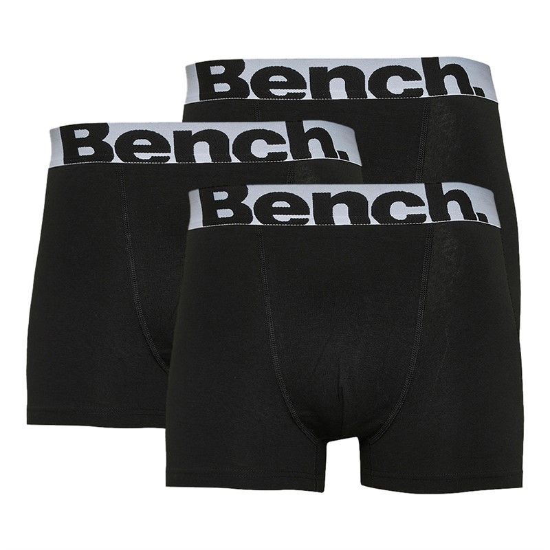 Bench 3 Pack Tarek Mens Designer Boxer Shorts / Trunks in Black Bench 3 Pack Tarek Mens Designer Boxer Shorts / Trunks in Black