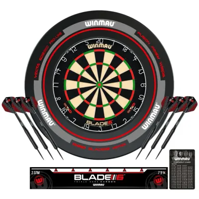 Winmau Blade 6 Professional Dartboard Surround Set Bundle