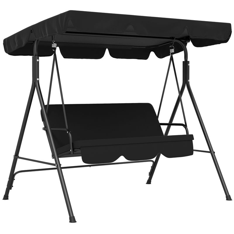 Three Seater Garden Swing Chair with Adjustable Canopy