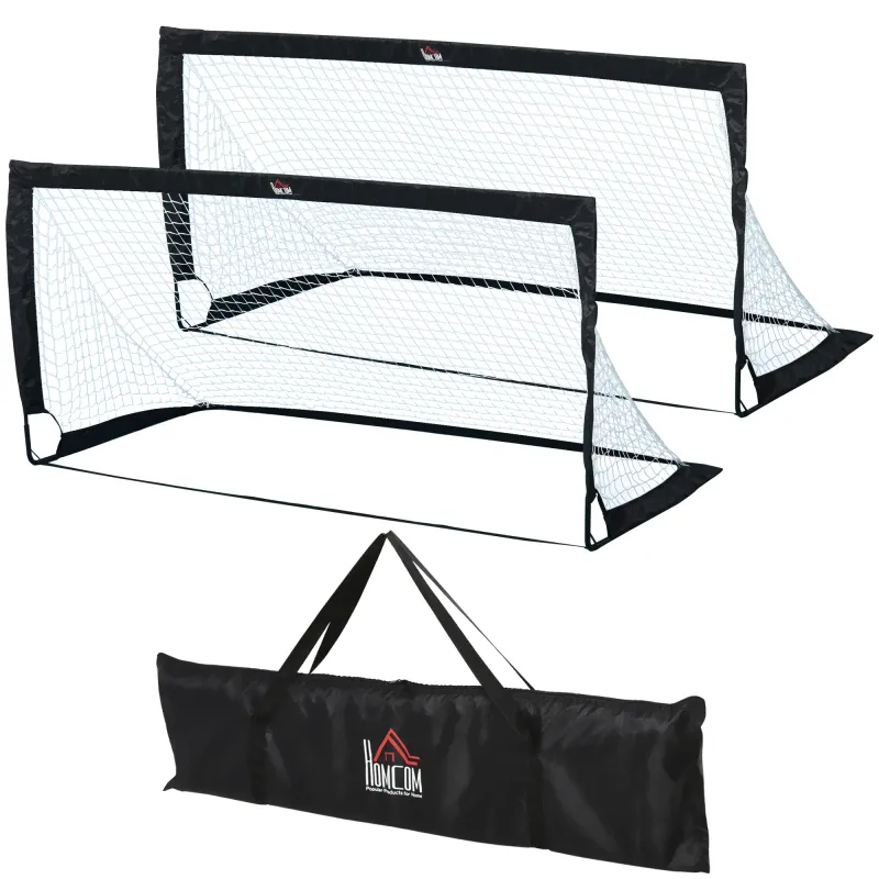 Set of 2 Football Goal Net 6 x 3 ft Foldable for Outdoor Sport Training with Bag