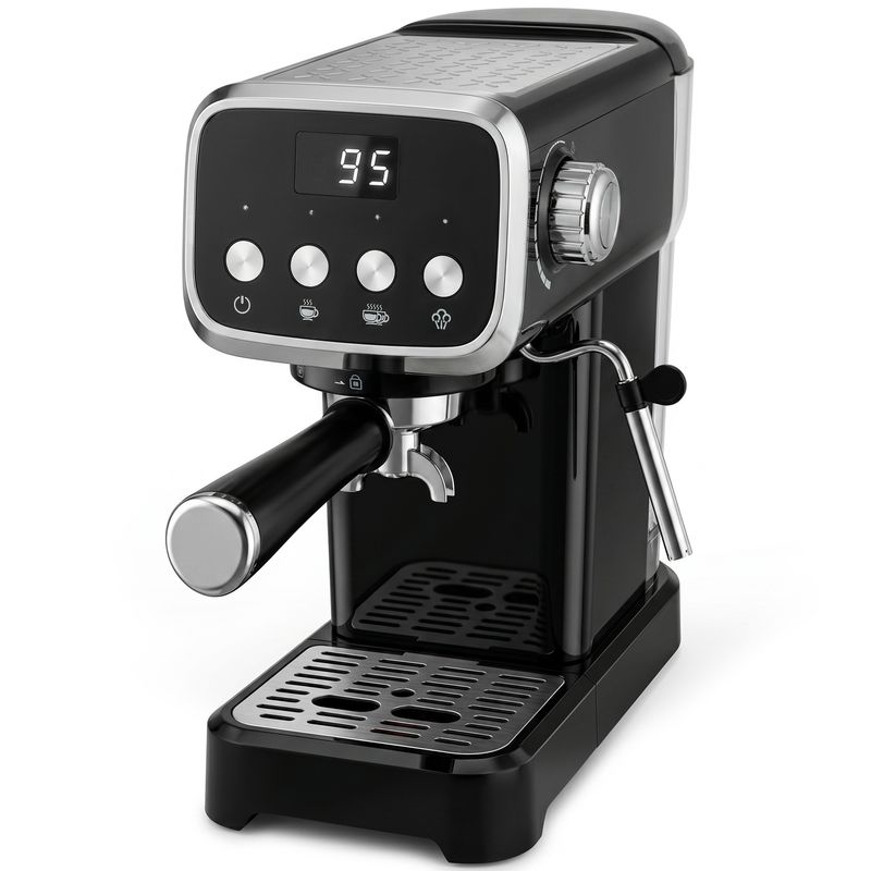 1.2L Espresso Machine Cappuccino Coffee Maker in Black 1.2L Espresso Machine Cappuccino Coffee Maker in Black