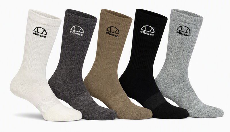 Ellesse 5 Pack Mens Crew Socks Linear Mixed Core 7-11 Ellesse 5 Pack Mens Crew Socks Linear Mixed Core 7-11