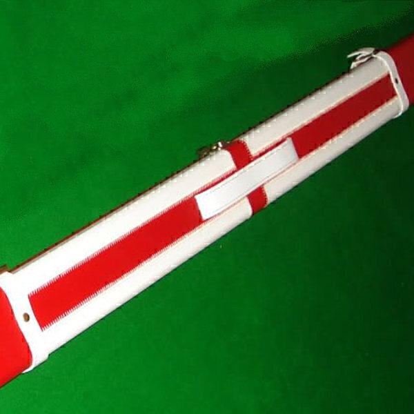 Luxury Hand Crafted 1 piece Red and White Leather ST GEORGES Hard Snooker Cue Case. Luxury Hand Crafted 1 piece Red and White Leather ST GEORGES Hard Snooker Cue Case.