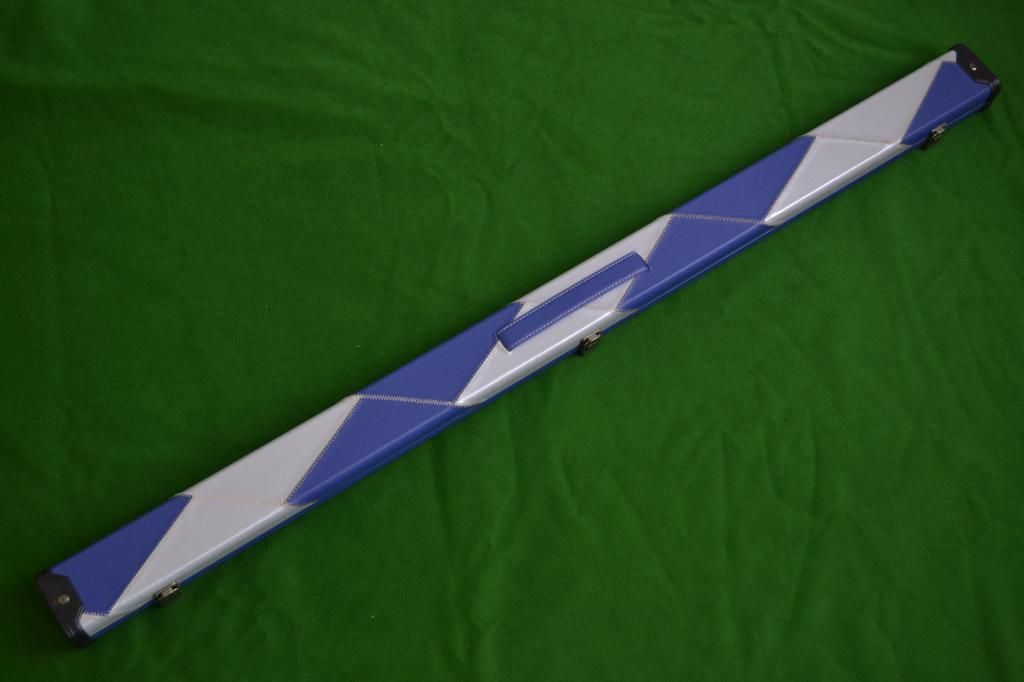3/4 Patch Style Snooker Cue Case - White/Blue 3/4 Patch Style Snooker Cue Case - White/Blue